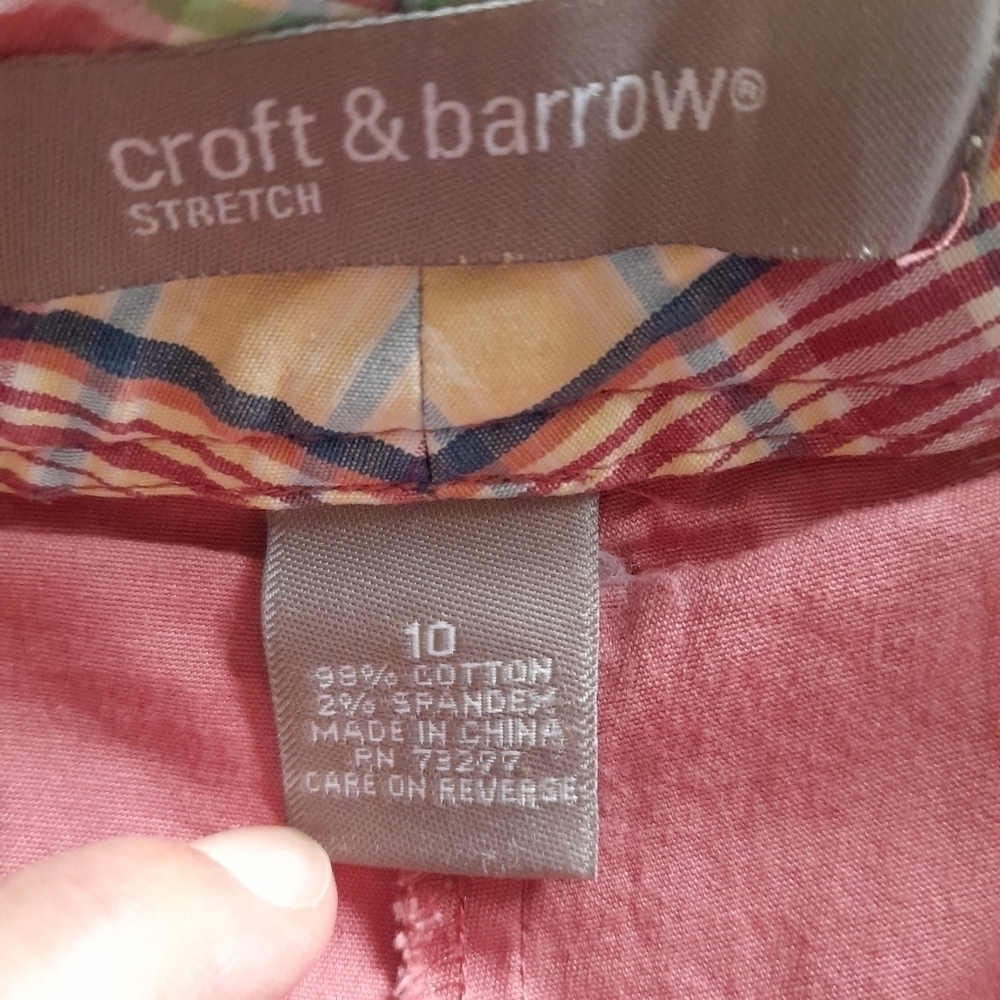 Croft & Barrow Skort Size 10 Stretch Pink Plaid - Picture 5 of 10